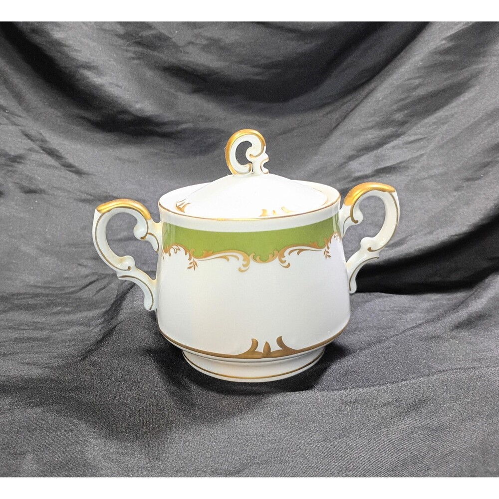 Style House Regency Sugar Bowl Green and Gold
